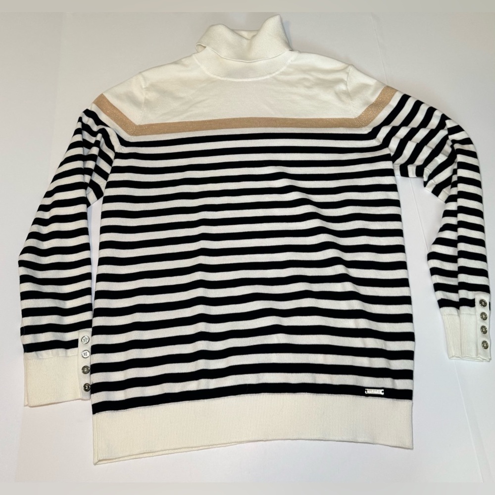Tommy Hilfiger women's striped lightweight turtleneck sweater size XL